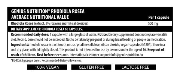 Genius Rhodiola Rosea 60 caps